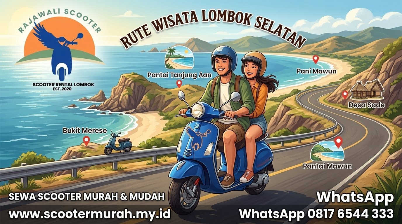 Rute Wisata Lombok Selatan dengan Scooter